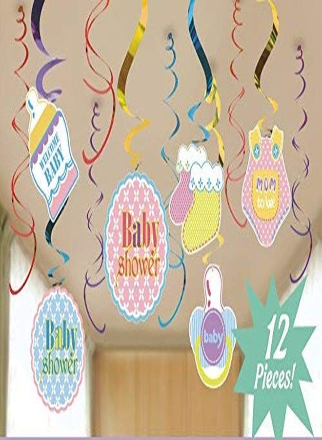 زينة حلزونية معلقة على سقف حفل استقبال المولود الجديد (ولد أو بنت) من شورو (عبوة من 12 قطعة حلزونية)